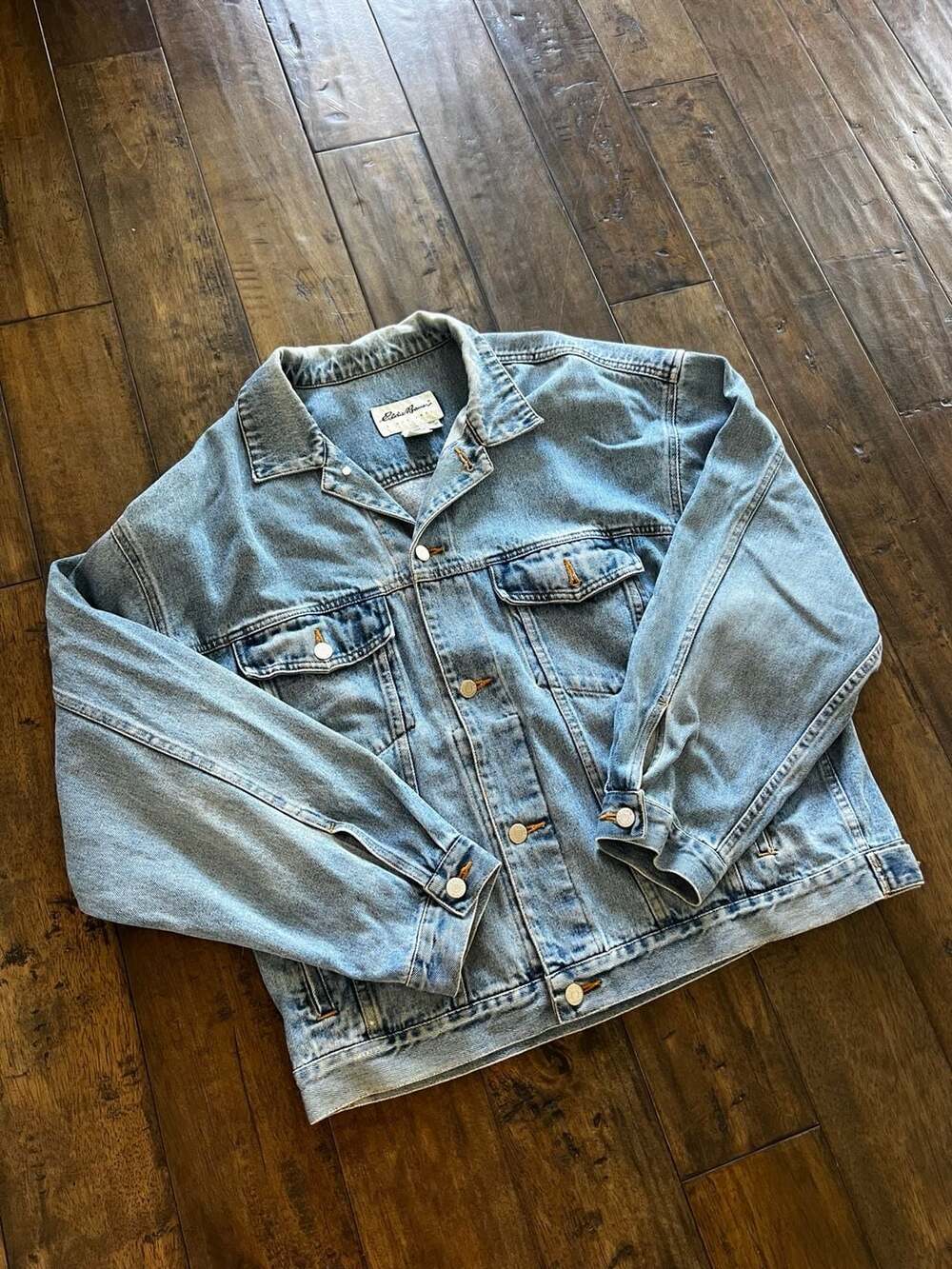 Eddie Bauer Vintage 1920 Denim Trucker Jacket Size L